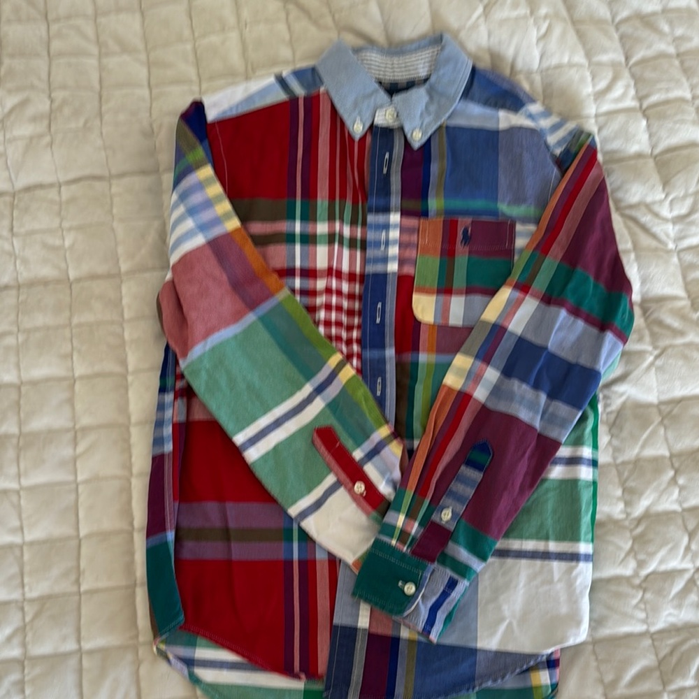 Colorful Plaid Button-Up Shirt